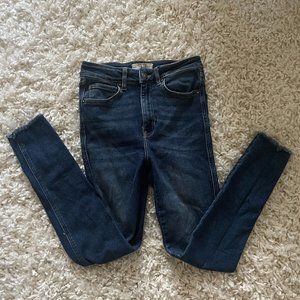 We The Free x Free People Raw High-Rise Jegging in Dark Blue (Size 27)